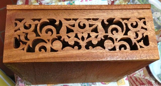 fretwork box with marquetry