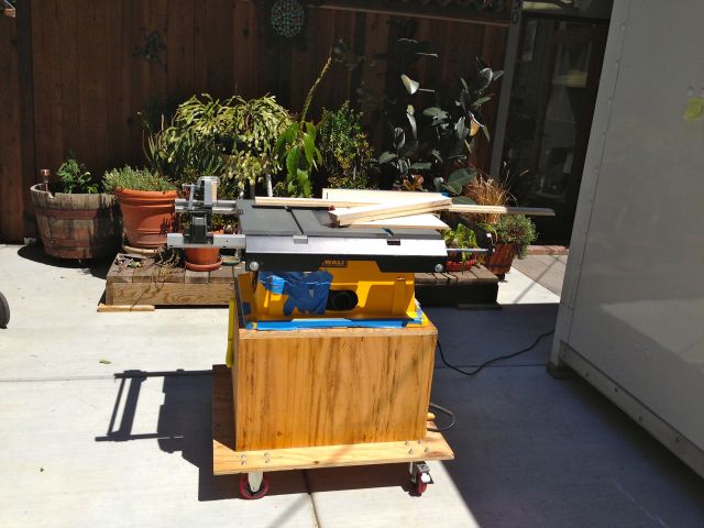My shop is full of boxes and supplies for the remodel so I pushed the table saw out to the driveway to do the cutting.