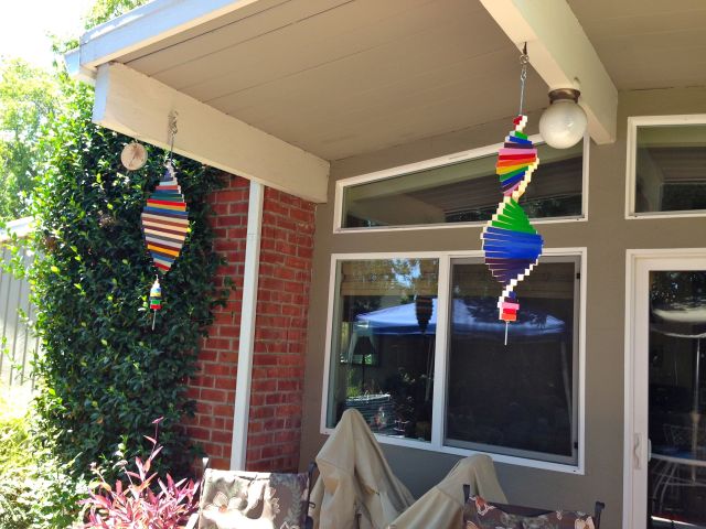 The completed wind-spinners.