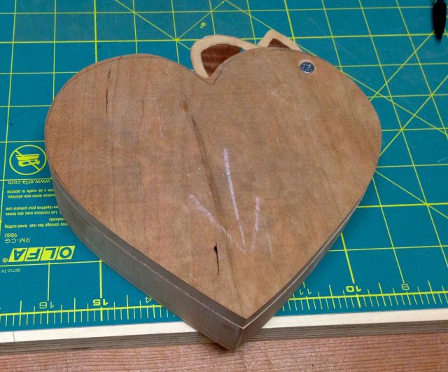 Heart shaped band saw box in progress