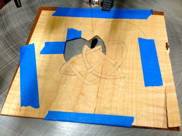 The lid top will get this Celtic knot marquetry.  