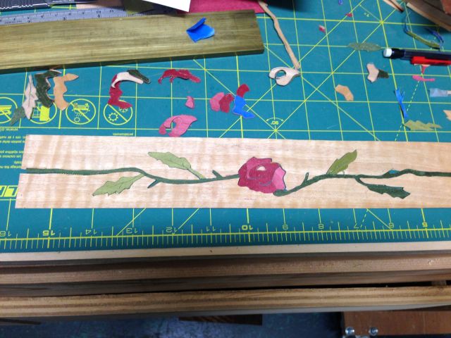 All the pieces cut.  Now it's a little jigsaw puzzle.  