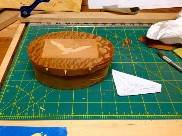 Marquetry on a Shaker Oval Box