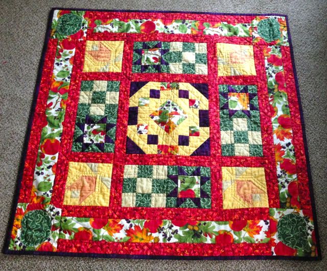 Heather made this quilt at a quilting class.