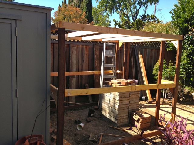 View from the side with all the main beams up.